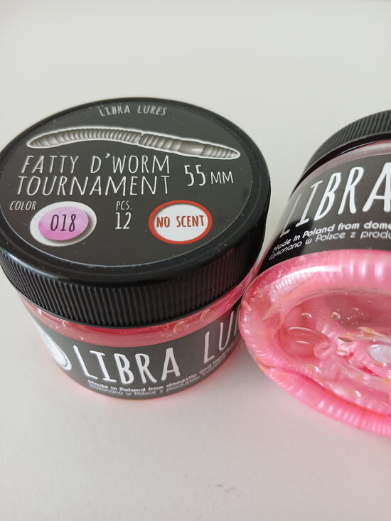Fatty D"Worm Tournament 55, 018-Pink Pearl, 1,2gr, no scent, 12pcs/pack