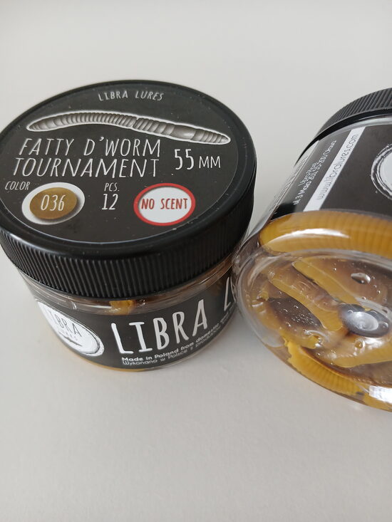 Fatty D"Worm Tournament 55, 036-Coffee Milk, 1,2gr, no scent, 12pcs/pack