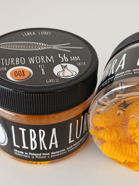 Turbo Worm 56mm, 008-Dark Yellow, 1,7gr, Garlic, 8pcs/pack
