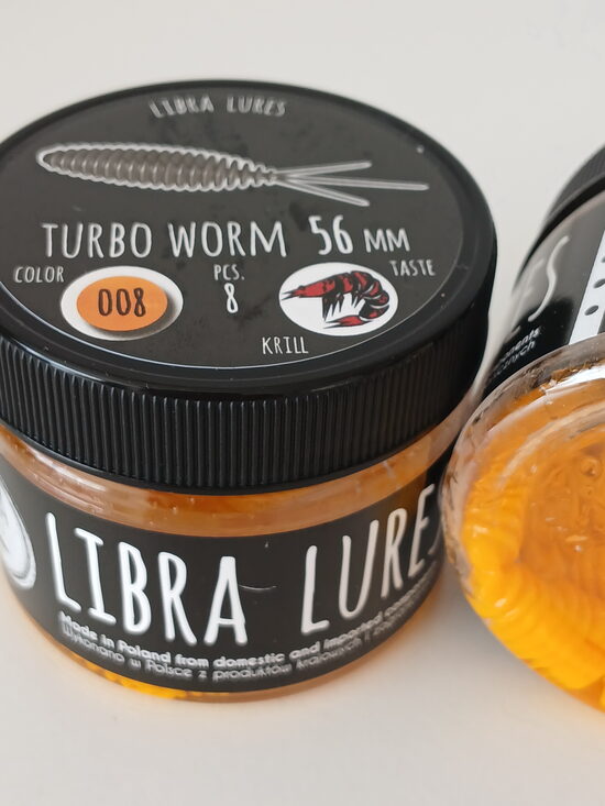 Turbo Worm 56mm, 008-Dark Yellow, 1,7gr, Krill, 8pcs/pack