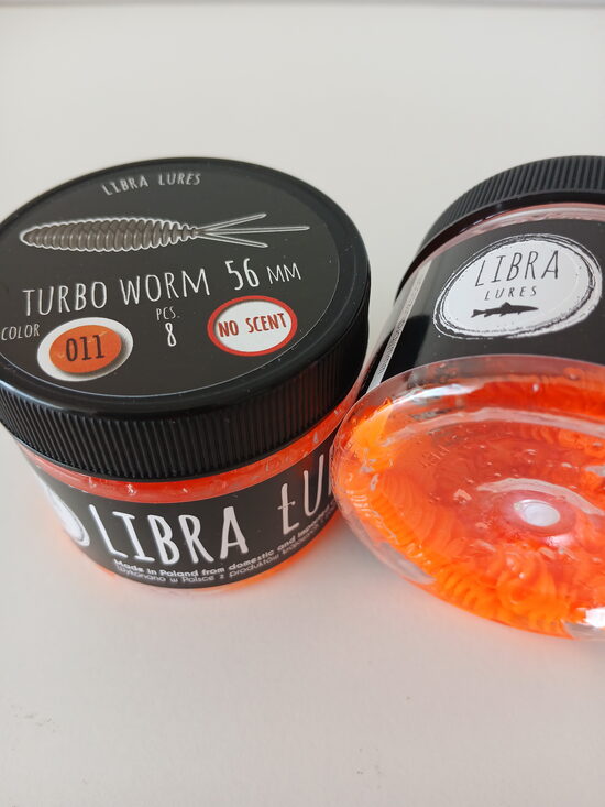 Turbo Worm 56mm, 011-Hot Orange, 1,7gr, no scent, 8pcs/pack
