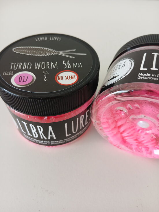 Turbo Worm 56mm, 017-Bubble Gum, 1,7gr, no scent, 8pcs/pack