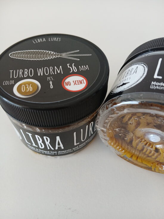 Turbo Worm 56mm, 036-Coffee Milk, 1,7gr, no scent, 8pcs/pack