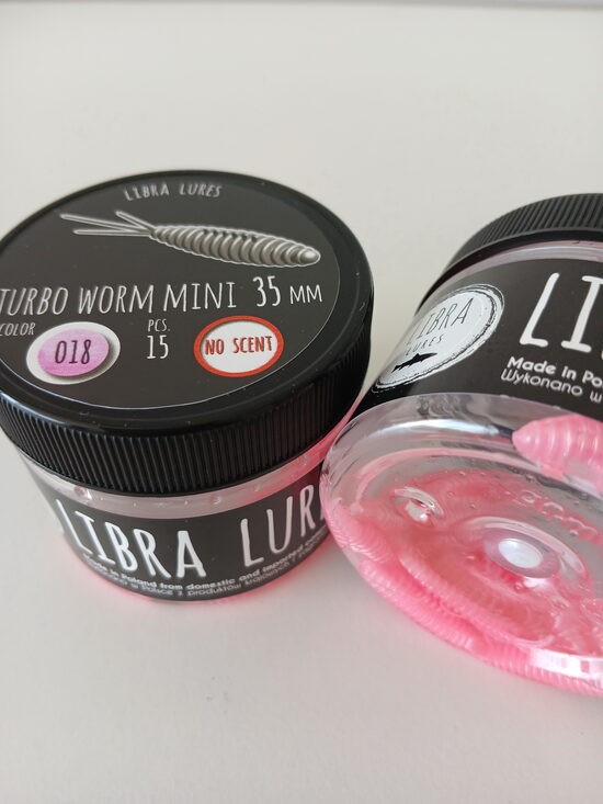 Turbo Worm mini 35mm, 018-Pink Pearl, 0,34gr, no scent, 15pcs/pack