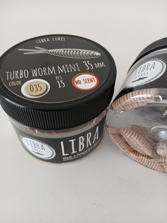 Turbo Worm mini 35mm, 035-Pellets, 0,34gr, no scent, 15pcs/pack