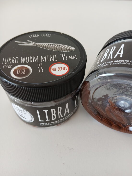 Turbo Worm mini 35mm, 038-Brown, 0,34gr, no scent, 15pcs/pack