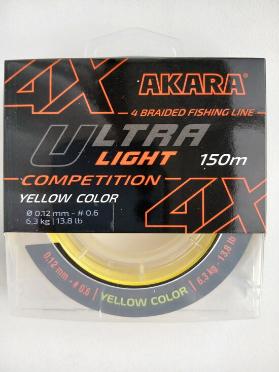 Line Akara Ultra Light 4X Competition 150, Yellow, 150m, 0,12mm, test 6,30kg