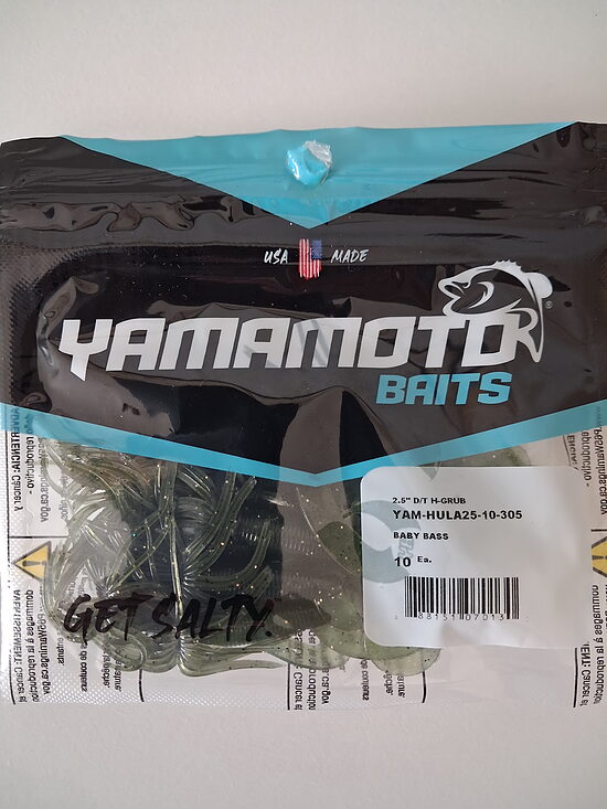  Съедобный силикон Yamamoto Baits 2.5" Double Tail Hula Grub (Baby Bass)