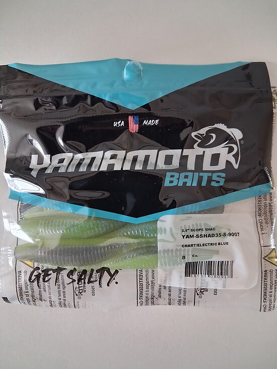  Съедобный силикон Yamamoto Baits 3.5" Scope Shad (Chartreuse / Electric Blue)