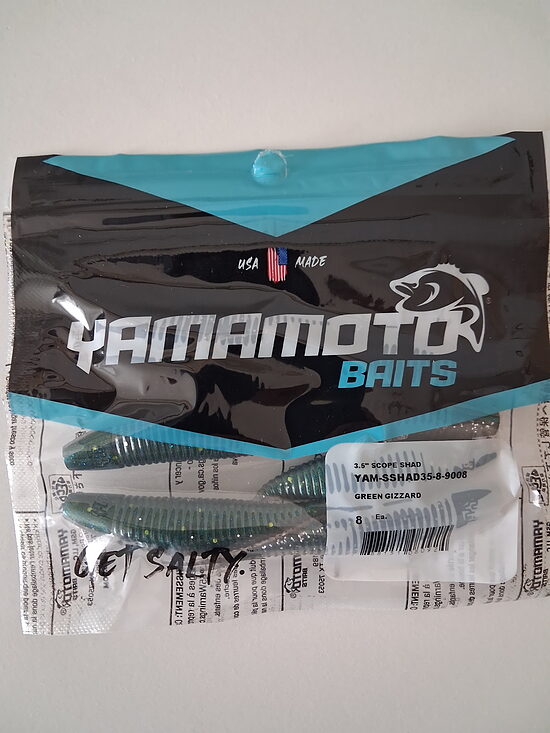  Съедобный силикон Yamamoto Baits 3.5" Scope Shad (Green Gizzard)