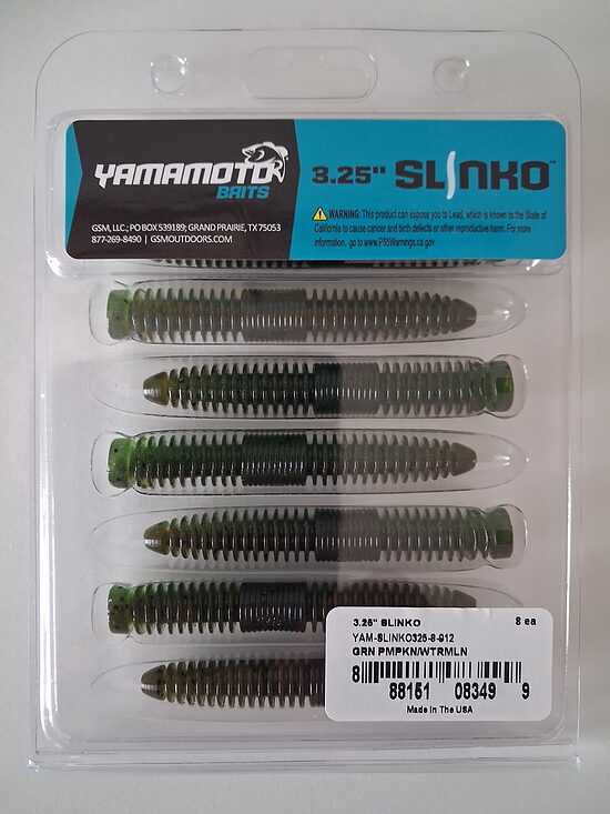  Съедобный силикон Yamamoto Baits Slinko 3.25" (Green Pumpkin / Watermelon)